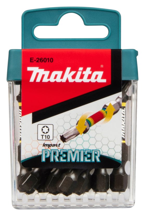 Makita E-26010 torzní bit T10 Impact Premier (E-form) 50mm 10 ks