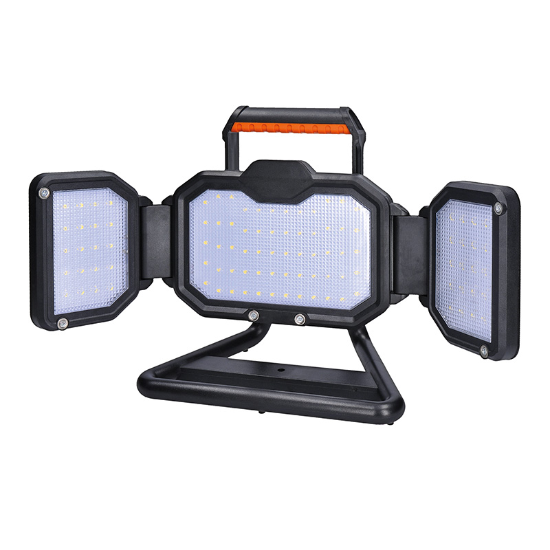 Solight WM-50W-RE LED reflektor 50W, přenosný, nabíjecí, 5000lm, oranžovo-černý