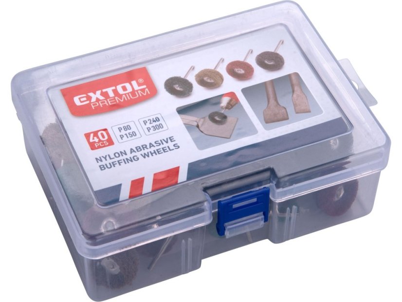 EXTOL PREMIUM 8803761 kartáče brusné nylonové, sada 40ks, P80, P150, P240, P300