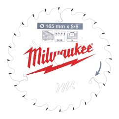 Milwaukee CSB P W 165 x 15.87 x 1.6 x 24ATB Kotouče pro okružní pily 4932471311