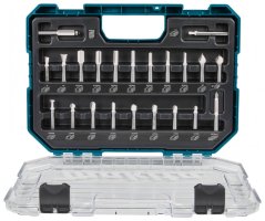 Makita D-74784 sada fréz po zanořovací frézky 8 mm 22 ks v plastovém kufru