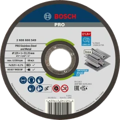 Bosch řezací kotouč PRO Stainless Steel and Metal, 115 × 1 × 22,23 mm, rovný, 100 ks