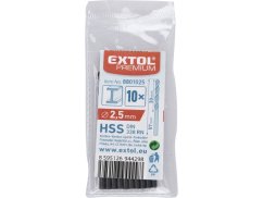 EXTOL PREMIUM 8801025 vrták do kovu HSS, bal 10ks, O 2,5mm