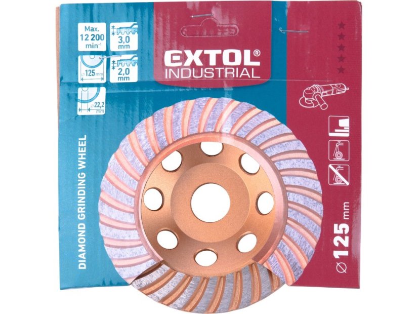 EXTOL INDUSTRIAL 8703102 kotouč diamantový brusný lamelový, O 125x22,2mm