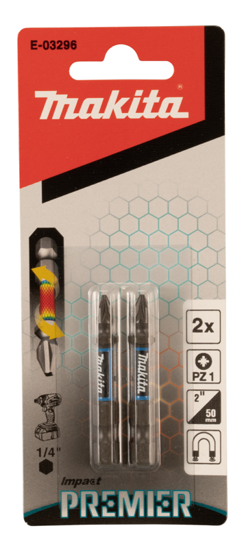 Makita E-03296 impact Premier Torzní  bit(E-form),PZ1-50mm,2ks