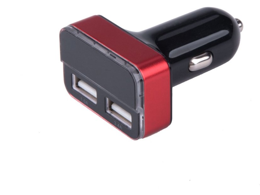 EXTOL ENERGY 42084 nabíječka USB do auta, 12/24V, 2xUSB, měřič, 3,4A, 17W