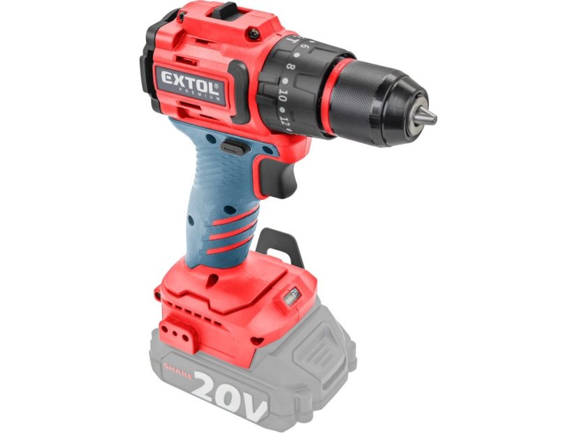 EXTOL PREMIUM 8891807 aku příklepový šroubovák SHARE20V, BRUSHLESS, bez baterie a nabíječky