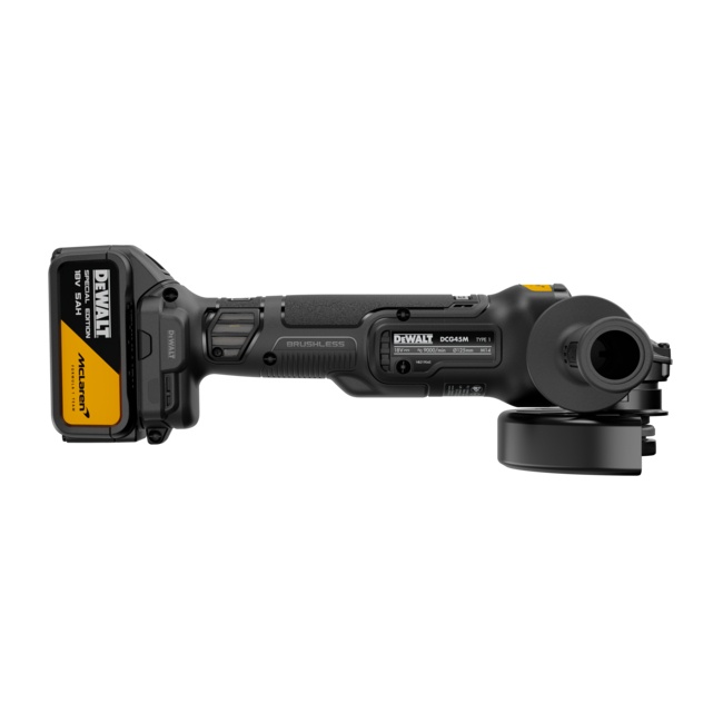 Dewalt DCG45MNT aku uhlová bruska 125 mm edice McLaren 18V bez aku