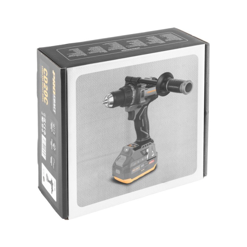 Procraft Industrial SCD20C-BB/20/4 Industrial/C20/2/BI500  Sada aku vrtací šroubovák s příklepem  CD20C + 1x aku bateri 20 V 4 Ah, nabíječka C20/2 a taška BI500