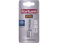 FORTUM 4741607 klíč nástrčný magnetický 1/4" stopka, 7x48mm, CrV