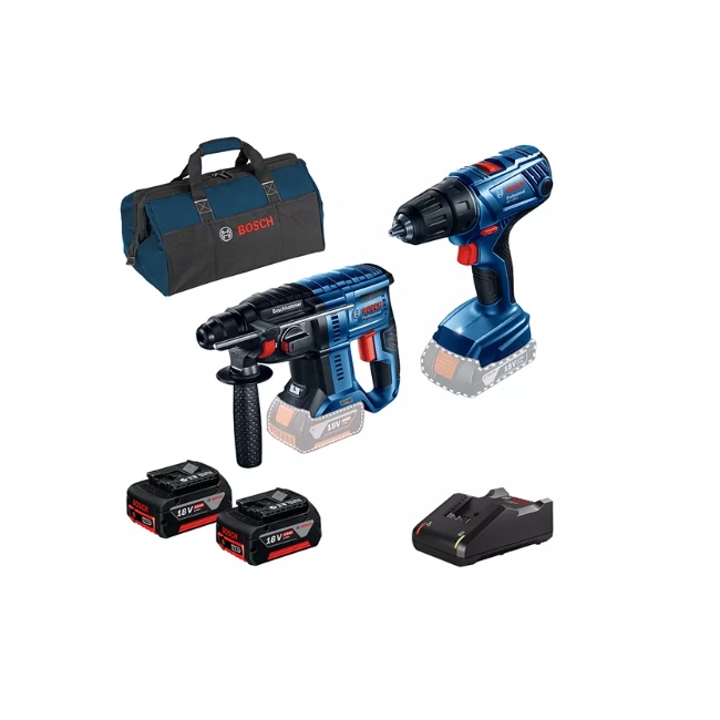 Bosch GBH 180-LI+GSR 180-LI aku sada 18V 2x 4Ah 0615990M31