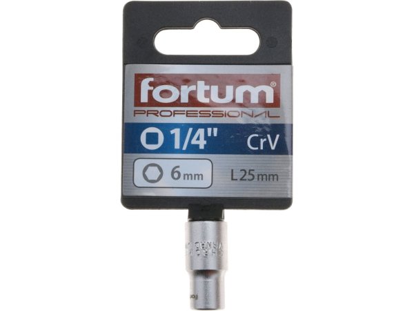 FORTUM 4701406 hlavice nástrčná 1/4", 6mm, L 25mm