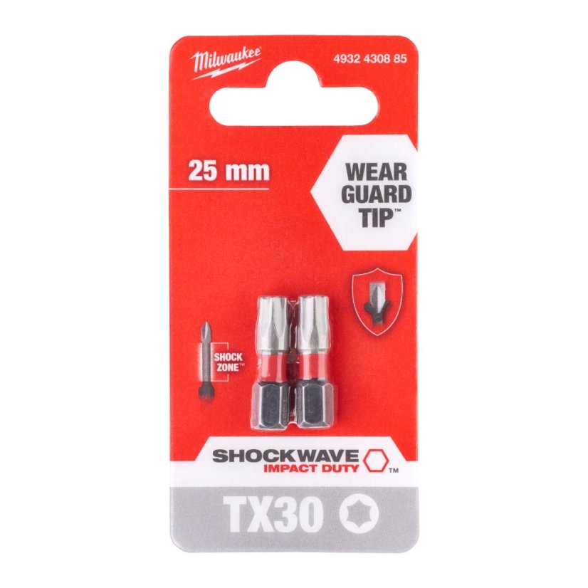 Milwaukee Šroubovací bity TX SHOCKWAVE™ IMPACT DUTY 4932430885
