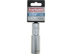 FORTUM 4700519 hlavice nástrčná prodloužená 1/2", 19mm, L 77mm