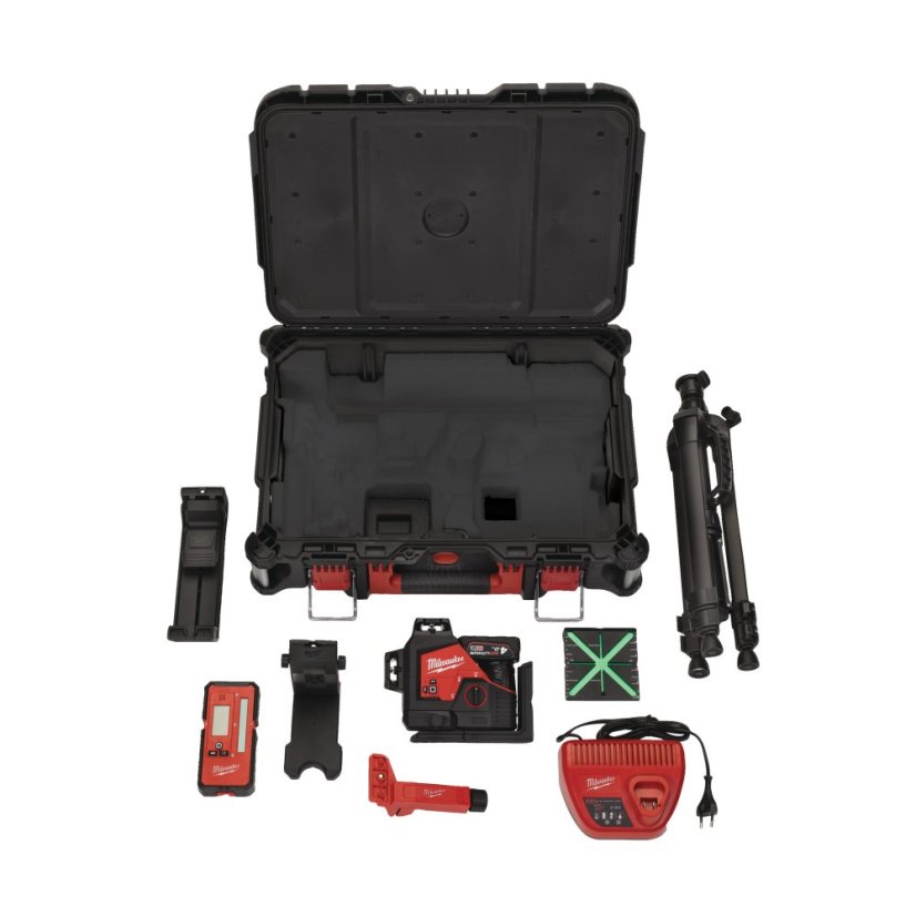 Milwaukee M12 3PLKIT-401P sada laseru 360° se zeleným paprskem 1x4Ah 4933478960