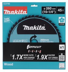 Makita E-27763 260x2.15x30mm 45Z kotouč pilový dřevo Efficut= oldB-64630