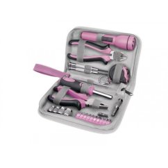 EXTOL CRAFT 6595 sada nářadí 23 ks 1/4" růžová