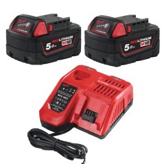 Milwaukee ELVINSET18 2x aku baterie M18B5 + nabíječka M12-18FC