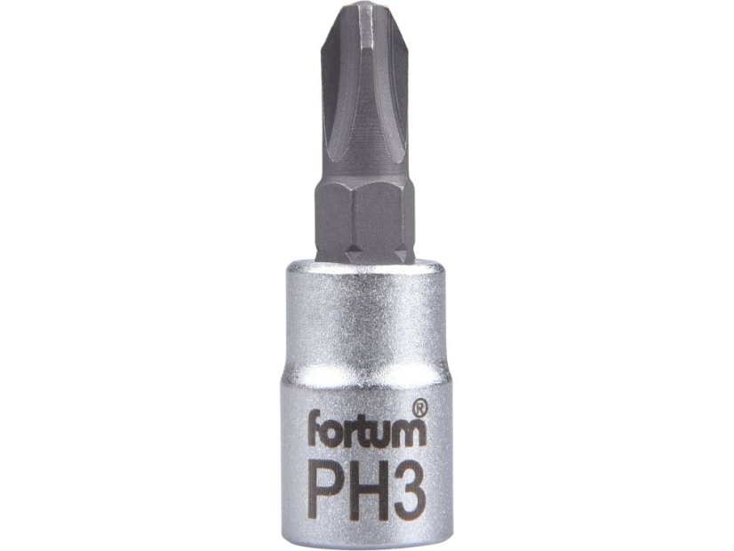 FORTUM 4701813 hlavice zástrčná 1/4" hrot křížový, PH 3, L 37mm