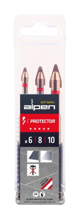 Alpen 303103100 sada vrtáků do tvrdé keramiky C Protector + Profi Multicut