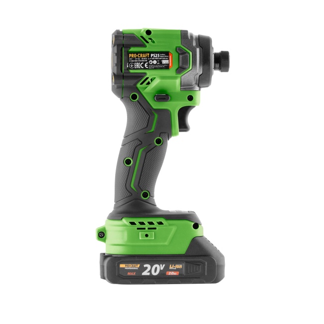 Procraft PS25-1B-C aku rázový utahovák 1/4" Hex 230 Nm 20 V 1x2Ah