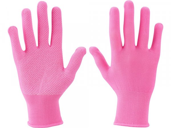 EXTOL LADY 99719 rukavice z polyesteru s PVC terčíky na dlani, velikost 7"