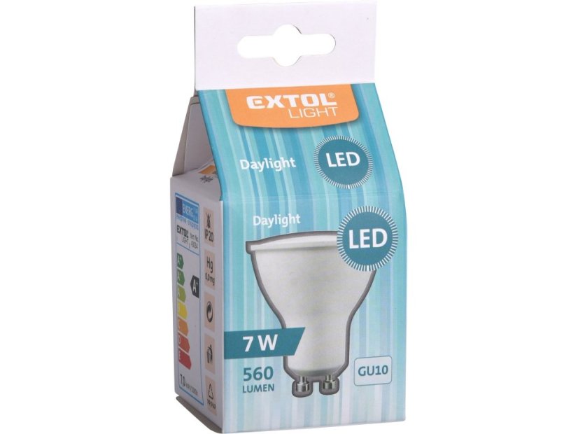 EXTOL LIGHT 43034 žárovka LED reflektorová, 7W, 560lm, GU10, denní bílá