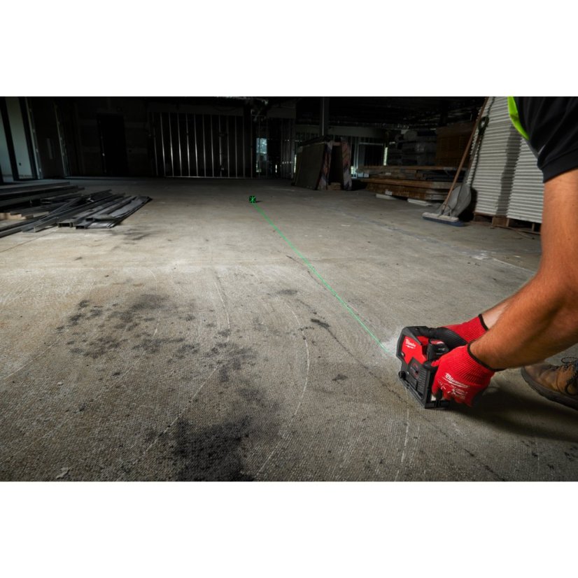 Milwaukee M12 CLLP-301C zelený kombinovaný křížový liniovo-bodový laser 1x 3Ah 4933478100