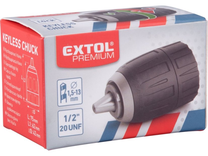 EXTOL PREMIUM hlava rychloupínací sklíčidlová 1,5-13mm