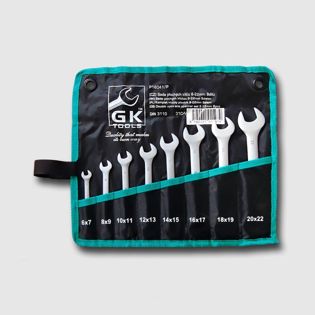 GK TOOLS P16142/P sada očkopl.klíčů 6-22 mm 8 dílů matný chrom-obal GK TOOLS P16142/P sada očkopl.klíčů 6-22 mm 8 dílů matný chrom-obal