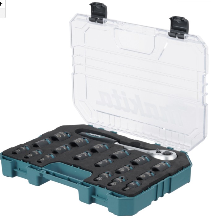 Makita E-30069  19 dílná sada nástrčných klíčů  1/2 čtyřhran IMPACT BLACK v plastové krabičce