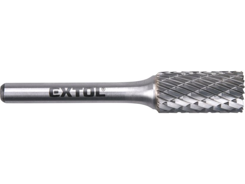 EXTOL INDUSTRIAL 8703715 fréza karbidová, válcová s čelním ozubením, pr.12x25mm/stopka 6mm,sek střední (double-cut)