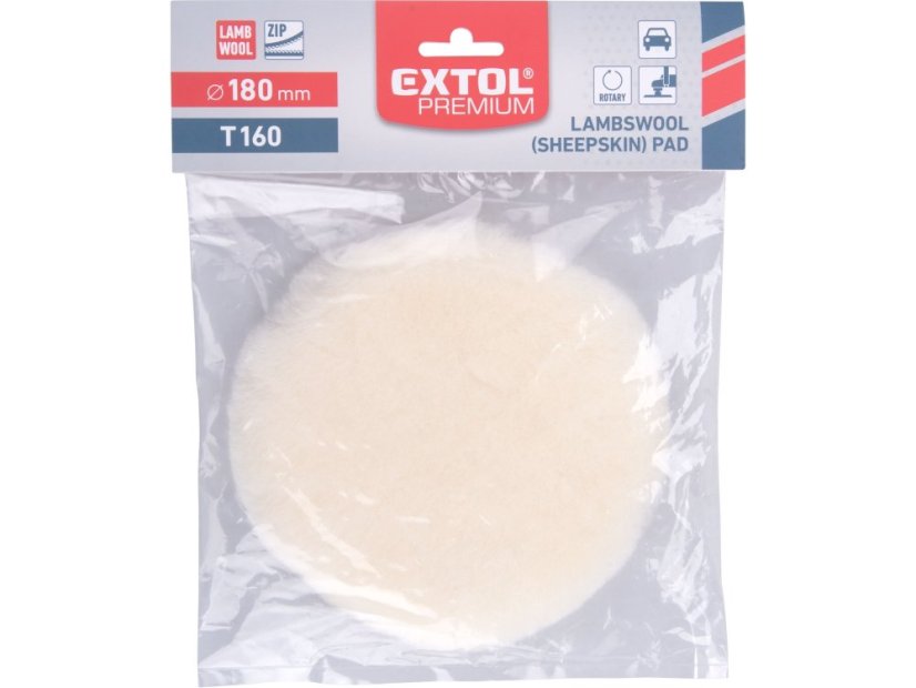 EXTOL PREMIUM 8804562 kotouč leštící vlněný, ovčí rouno, T160, ?180mm, suchý zip