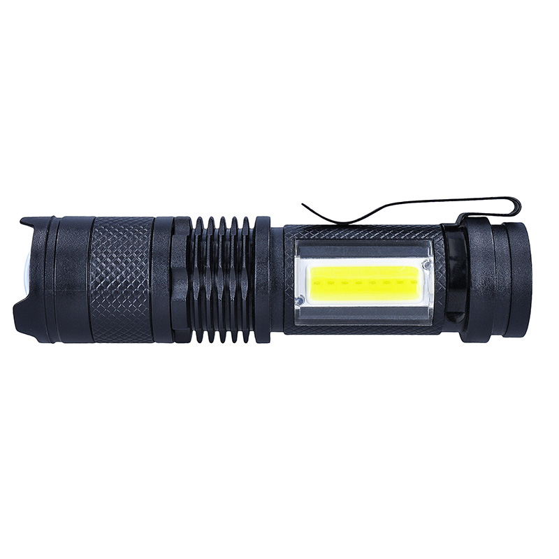 Solight WN49 LED nabíjecí kapesní svítilna se zoomem, 100lm + 70lm, Li-Ion, USB, černá