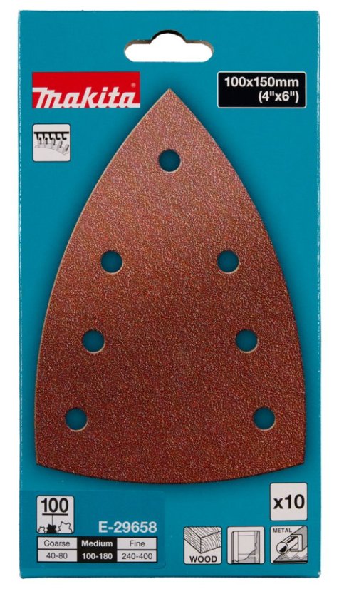 Makita E-29658 papír brusný 100x150mm A100 10ks