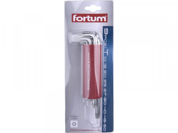 FORTUM 4710200 L-klíče TORX vrtané, sada 9ks, 10-50