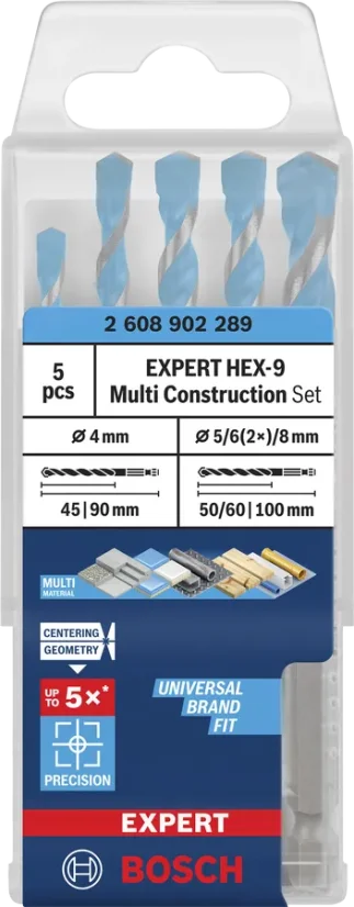 Bosch sada vrtáků EXPERT HEX-9 Multi Construction - 5ks