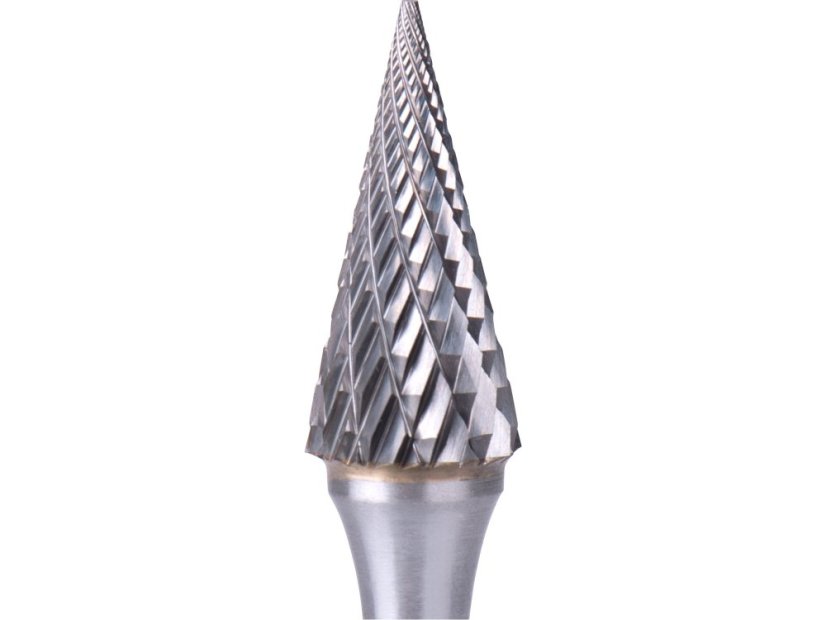 EXTOL INDUSTRIAL 8703795 fréza karbidová, konická-jehlan, pr.12x25mm/stopka 6mm,sek střední (double-cut)
