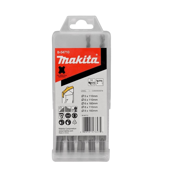 Makita B-54710 sada vrtáků SDS-plus D 5;6;8mm, 5ks Makita B-54710 sada vrtáků SDS-plus D 5;6;8mm, 5ks