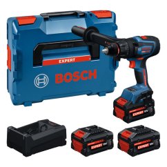 Sada akumulátorových vrtaček Bosch EXSR18V-150 s kufrem a bateriemi.