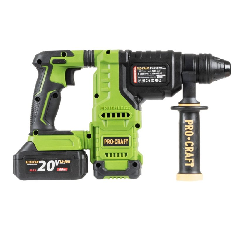 Procraft PHA30-1B aku kombinované kladivo SDS-Plus 2,8J 20V 1x4Ah