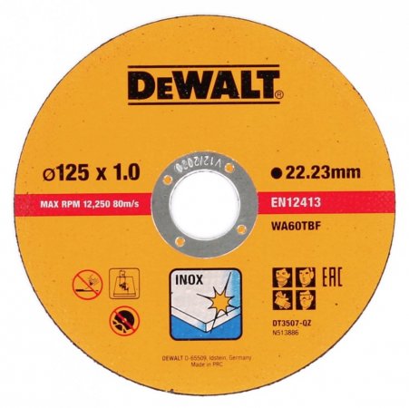 Dewalt DT3507 sada10 ks řezných kotoučů 125x1,0x22,23 mm na nerez