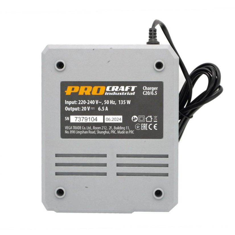 Procraft Industrial C20/6 nabíječka pro 20V Li-ion baterie 135 W