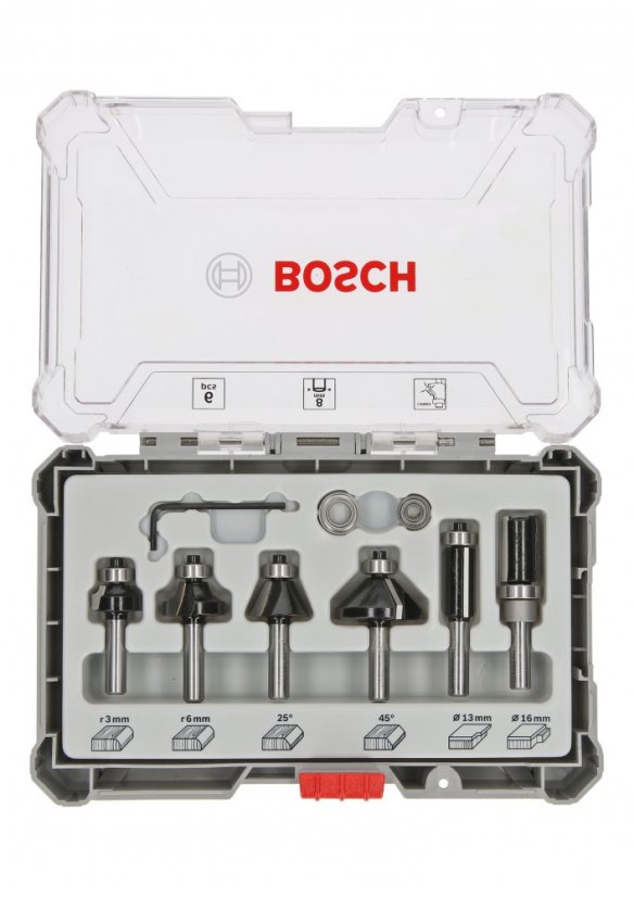 Bosch 2607017469 Sada ohraňovacích fréz 6 ks Trim&Edging - 8mm