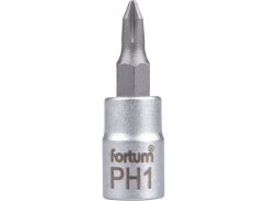 FORTUM 4701811 hlavice zástrčná 1/4" hrot křížový, PH 1, L 37mm