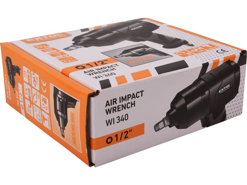 Extol Premium WI 340 rázový utahovák 1/2", kompozit, pneu, 340Nm