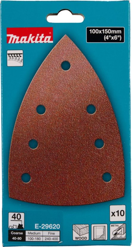 Makita E-29620 papír brusný 100x150mm A40 10ks