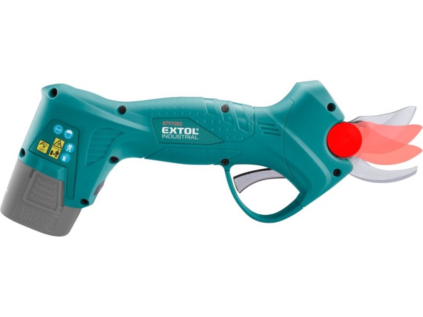 EXTOL INDUSTRIAL 8791580T nůžky zahradnické aku, 16V Li-ion, bez baterie a nabíječky