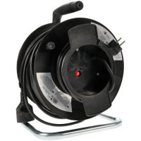 Solight PB12 prodlužovací přívod na bubnu, 1 zásuvka, 50m, černý kabel, 3x 1,5mm2