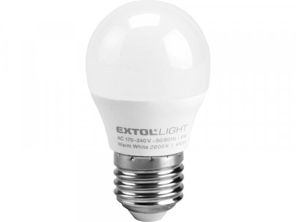 EXTOL LIGHT 43006 žárovka LED mini, 5W, 410lm, E27, teplá bílá